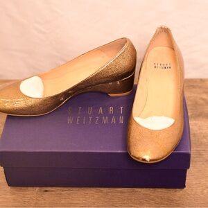 Stuart Weitzman Gold Quartz Analine Women's Shoes